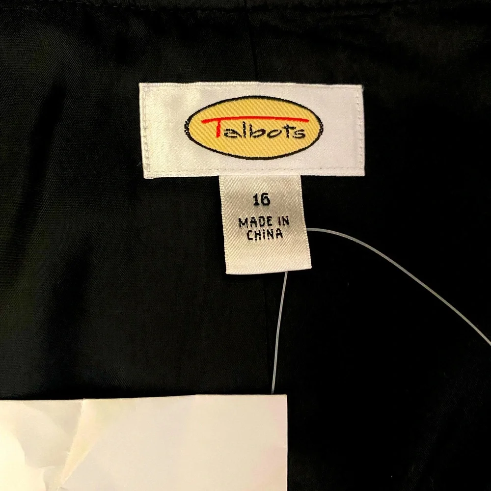 Women’s Talbot Black Dress Blazer Size 16 with Beautiful Beaded Sleeves - Picture 5 of 7